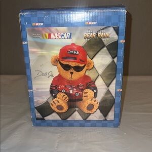 NASCAR Dale Jr 8 Bear Bank with Red and Black Accents